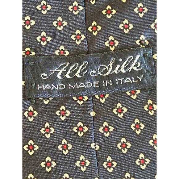 Vintage Italian All Silk Tie Lot – Handmade in Italy, English Print Gray & Navy - Picture 5 of 6